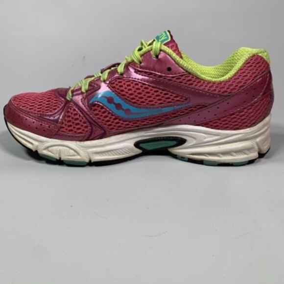 Saucony Cohesion 6 Womens Size 7 Shoes GRID 15156-18 Pink Yellow Blue - Picture 6 of 11